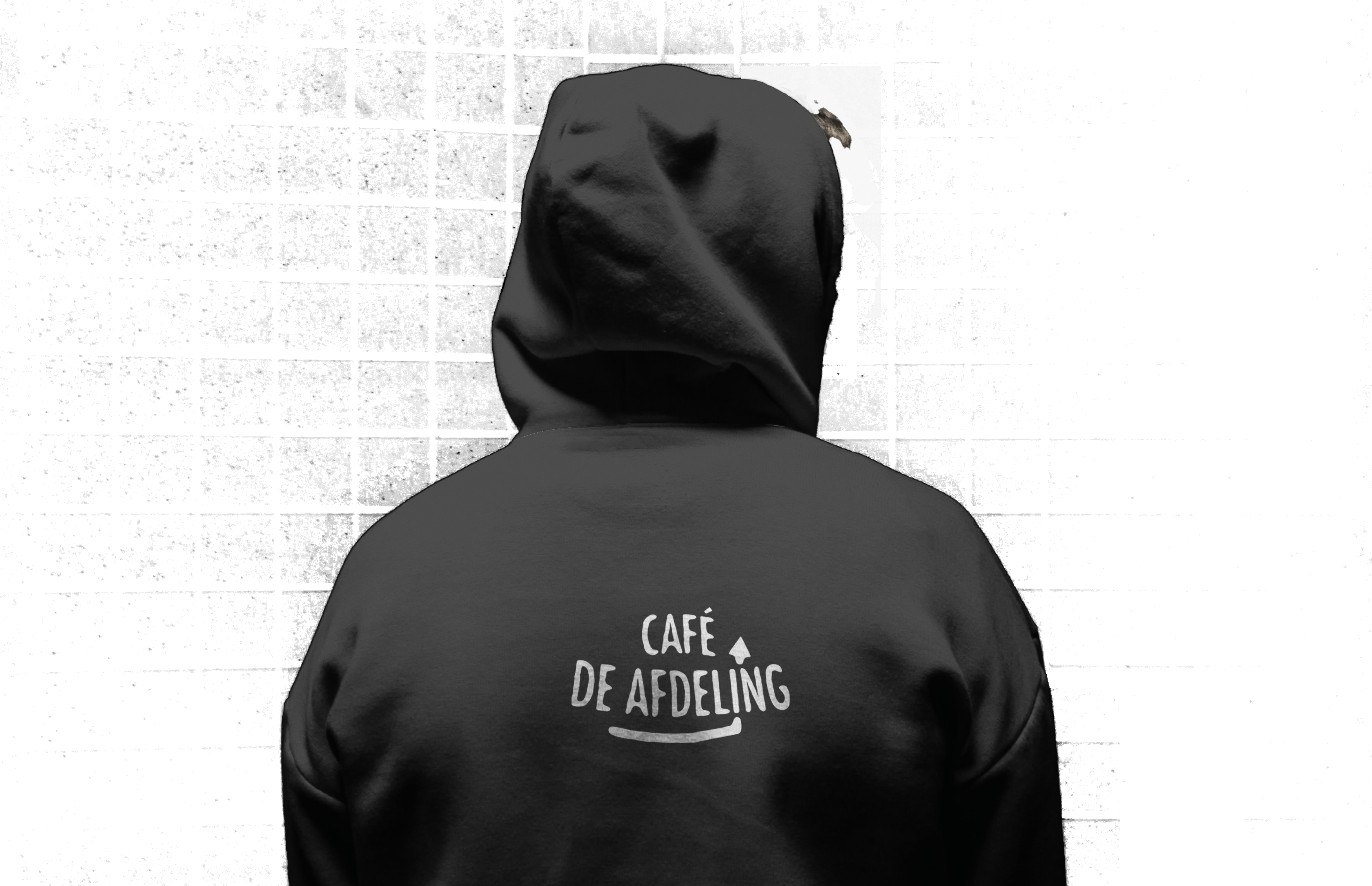 A mockup hoodie design for cafe de afdeling